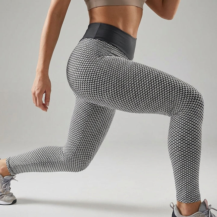 Mackenzie scrunch butt leggings with wide high waistband, designed for comfortable activewear.