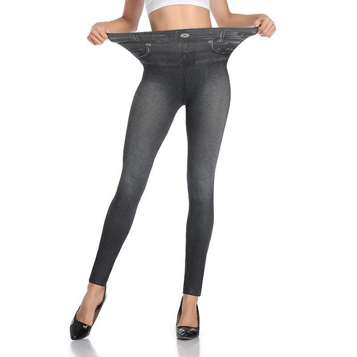 Casual chic women's high-waist shaping jeans leggings, perfect for daily stylish and comfy outfits.