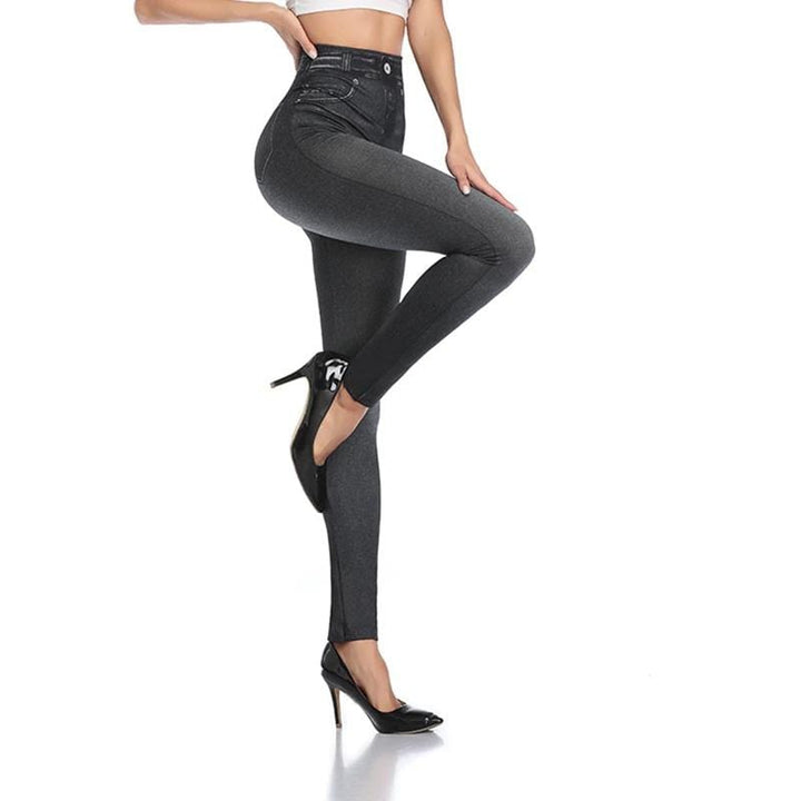 Modern women's high-waist shaping jeans leggings with a slim, comfy, and stretchy fit for any day.