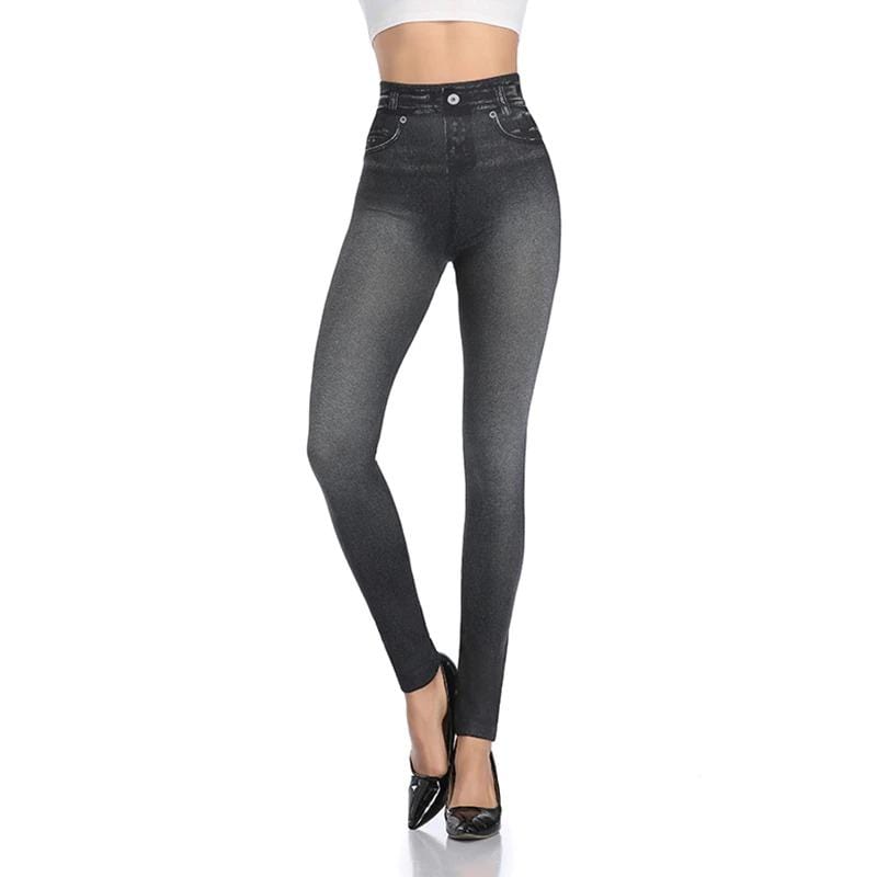 Premium stretchy high-waist shaping jeans leggings for women, durable, soft, and fashionably slim.