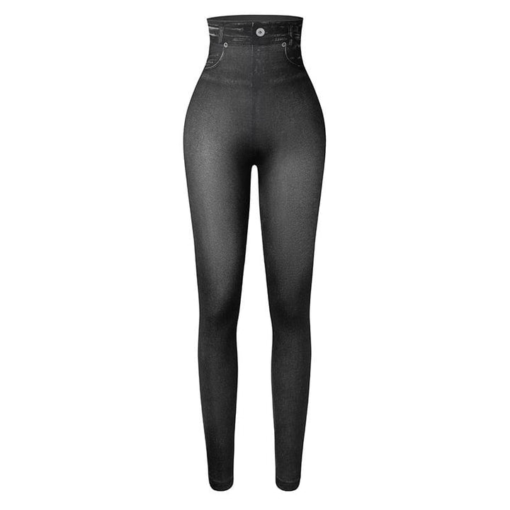 Versatile women's high-waist shaping jeans leggings, ideal for casual outfits and modern fashion.