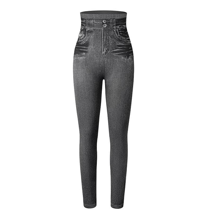 Stylish and comfortable high-waist shaping jeans leggings for women, great for casual everyday wear.