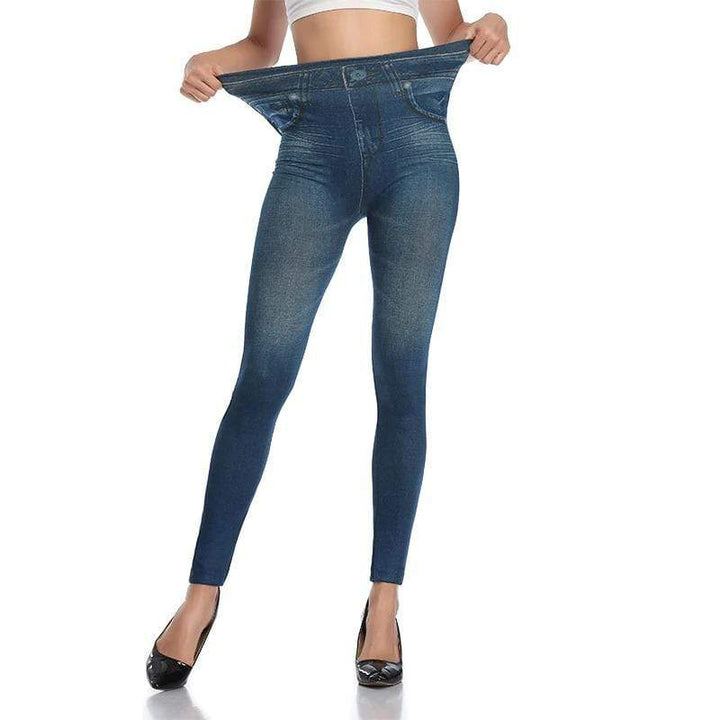 Slimming high-waist women's jeans leggings, providing a smooth silhouette and all-day comfort.