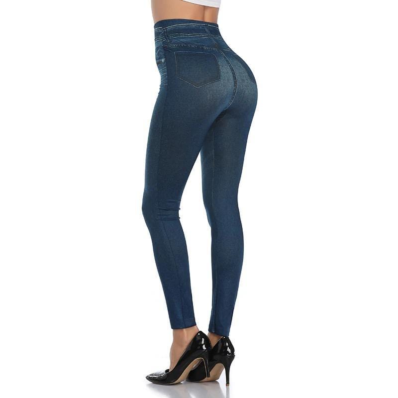 Everyday women's high-waist shaping jeans leggings, super comfy, stretchy, and fashion-forward.