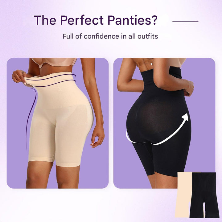 Invisible high-waist women's shaping shorts; tummy control undergarment for a sleek & smooth silhouette.