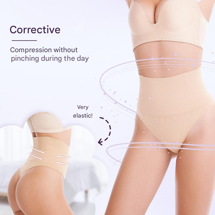 Achieve a smooth silhouette with this women's high waist shaping thong. Seamless, comfortable body shaper.