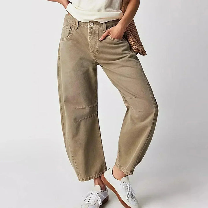 Women's high waist wide leg jeans in a relaxed fit for comfortable everyday wear.