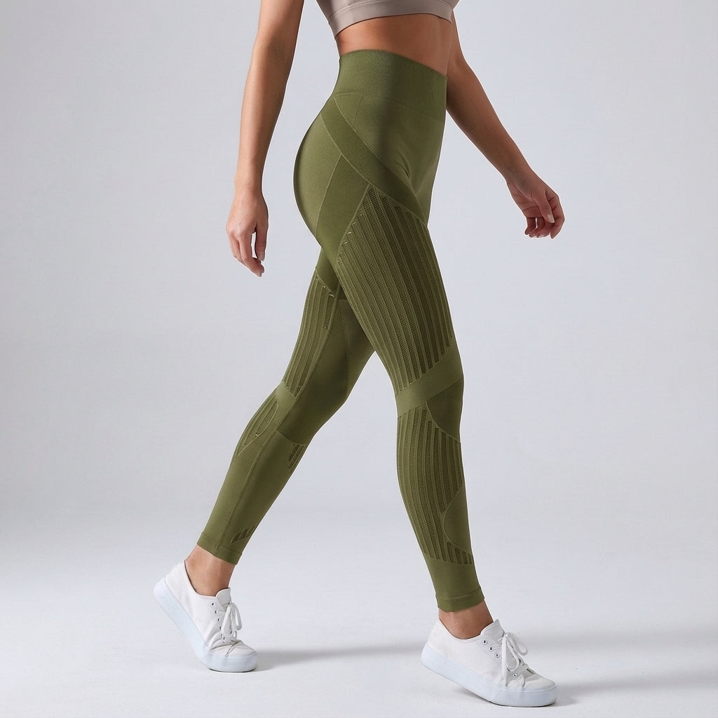 Gym leggings for women, high-waisted compression, anti-cellulite Mary style in black