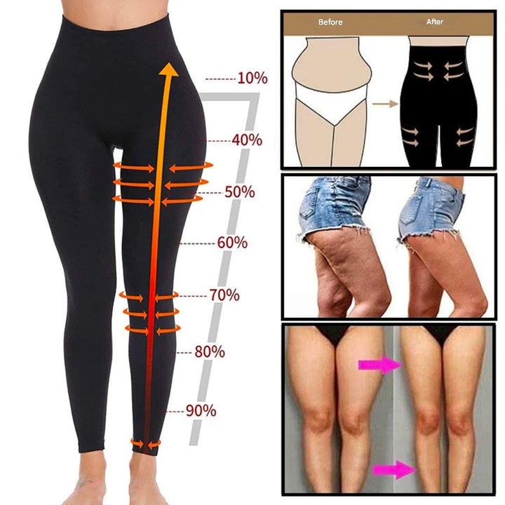 Fashionable women's high-waisted shaping leggings, ideal for active lifestyles & everyday elegance.