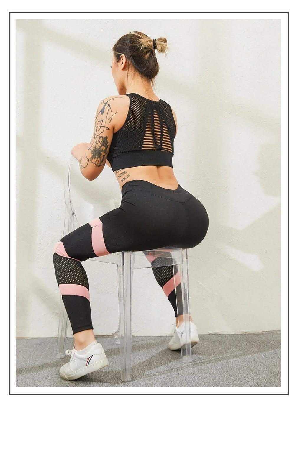 Women's flexible high-waisted yoga leggings, ideal for Pilates, gym workouts, and active fitness.