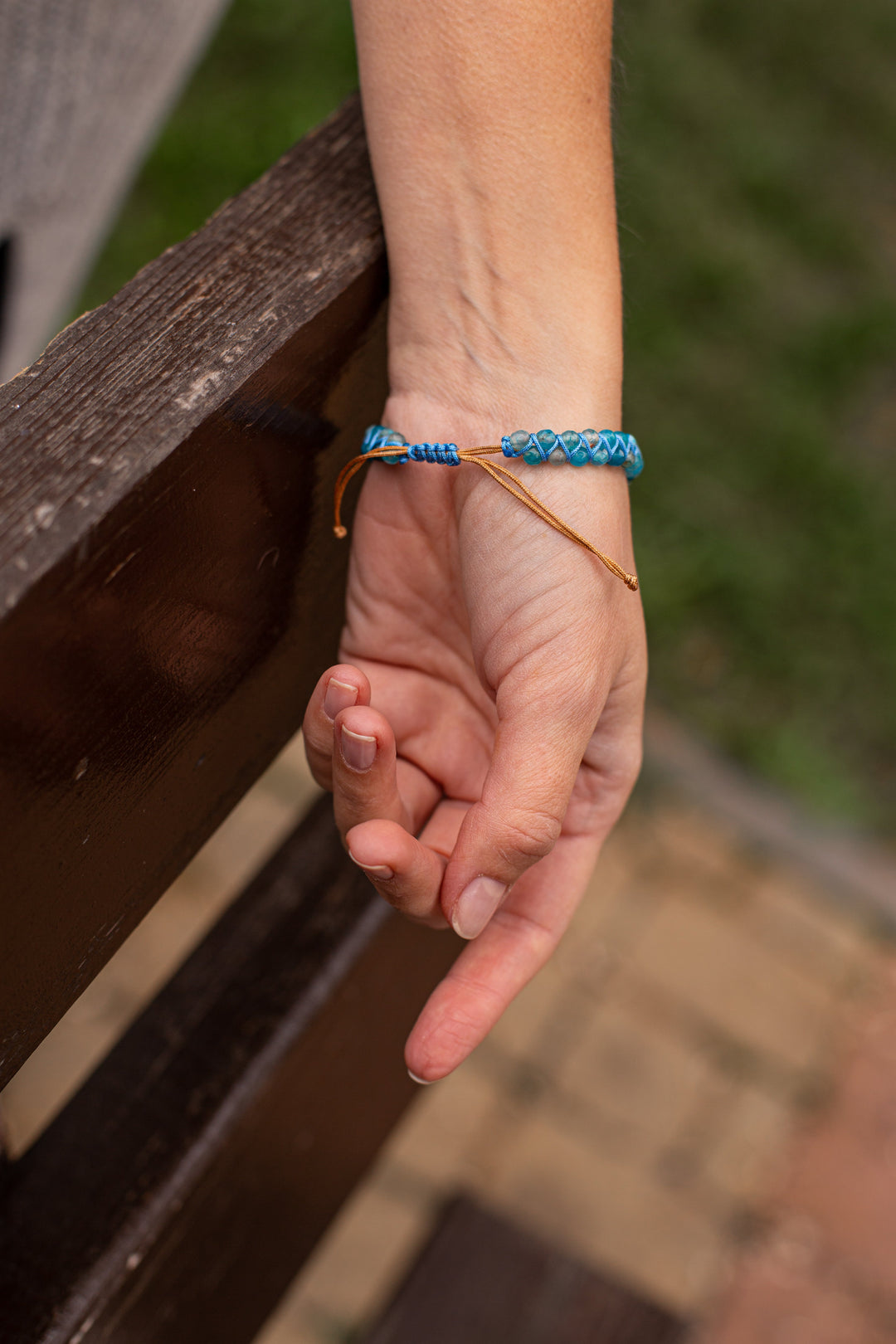 Elegant women's opal and blue quartz bracelet, a handmade spiritual healing jewelry piece