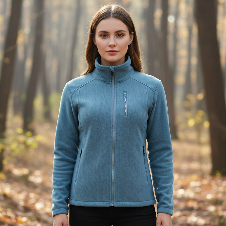 Women's Ingrid thermal fleece jacket, full zip, warm outdoor wear, two zip pockets