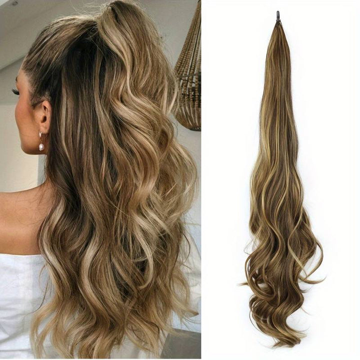 Women's instant wrap-around ponytail hair extension for added volume and a quick, stylish look.