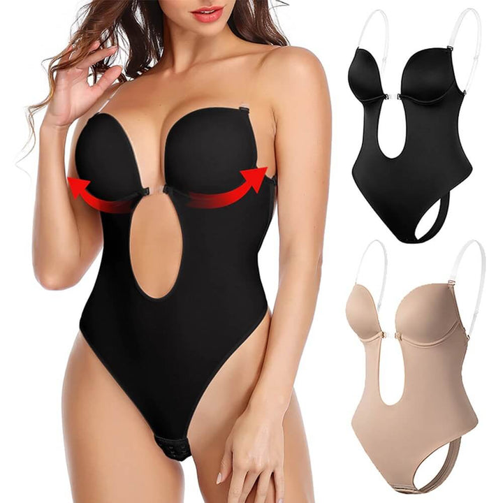 Women's invisible backless bodysuit shapewear for smooth, seamless silhouettes & sculpting comfort.
