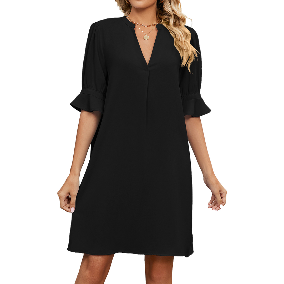 Close-up of the elegant pleats on a women's versatile casual dress, highlighting quality texture.