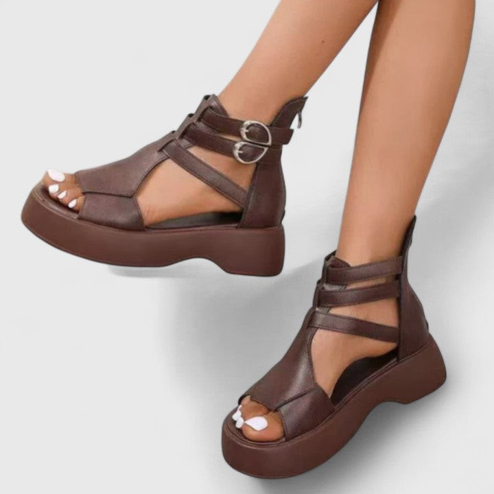 Women's Ivana multi-strap platform orthopedic sandals with arch & posture support for comfort.