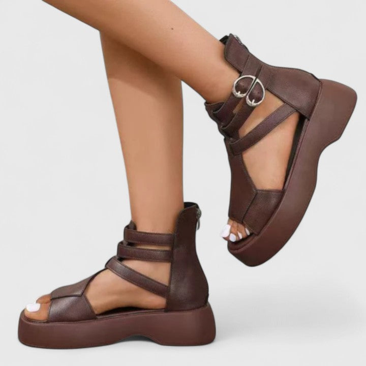 Stylish Ivana multi-strap platform sandals, women's casual summer footwear with arch & posture support.