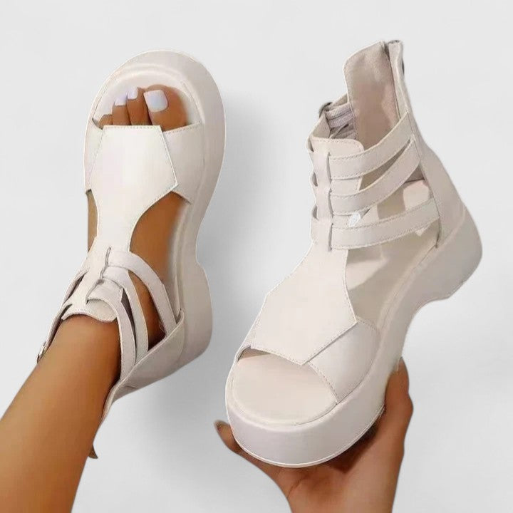 Casual Ivana multi-strap platform sandals for women, featuring orthopedic design for posture & arch support.