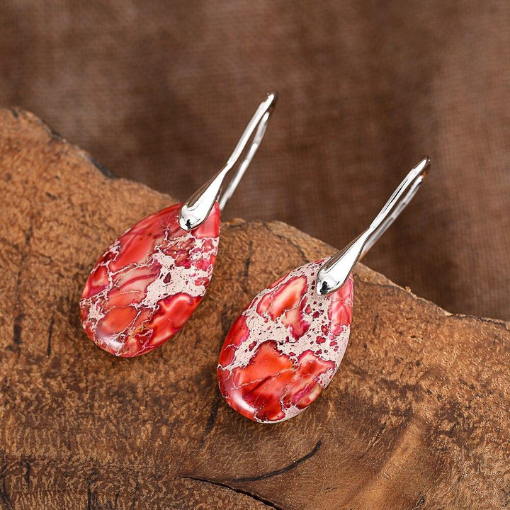 Women's Jasper Dream Drop Earrings, nyssa style, handmade gemstone jewelry, healing fashion accessory