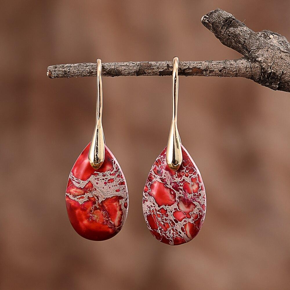 Handmade women's jasper earrings, natural gemstone jewelry, elegant and spiritual fashion accessory