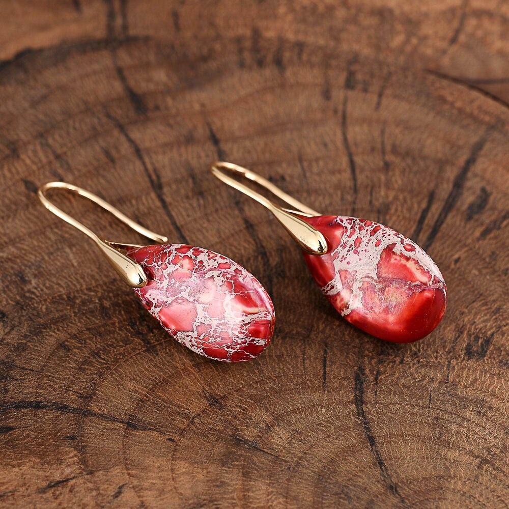 Pair of Jasper Dream Drop Earrings, Nyssa design, healing and spiritual jewelry for women's fashion