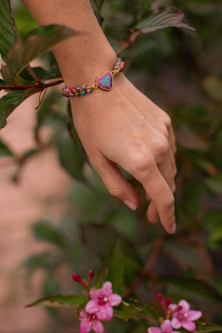 Amélie love bond Jasper bracelet for women, natural crystal jewelry for healing & positive energy