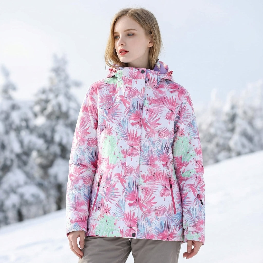 Women's Kaylee insulated ski jacket with hood, ideal for cold winter sports