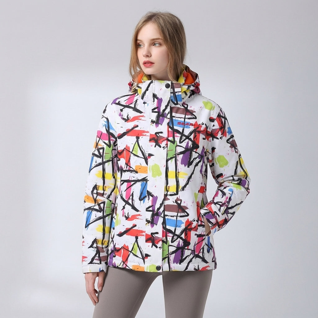 Durable women's Kaylee ski jacket, hooded and insulated, essential winter gear