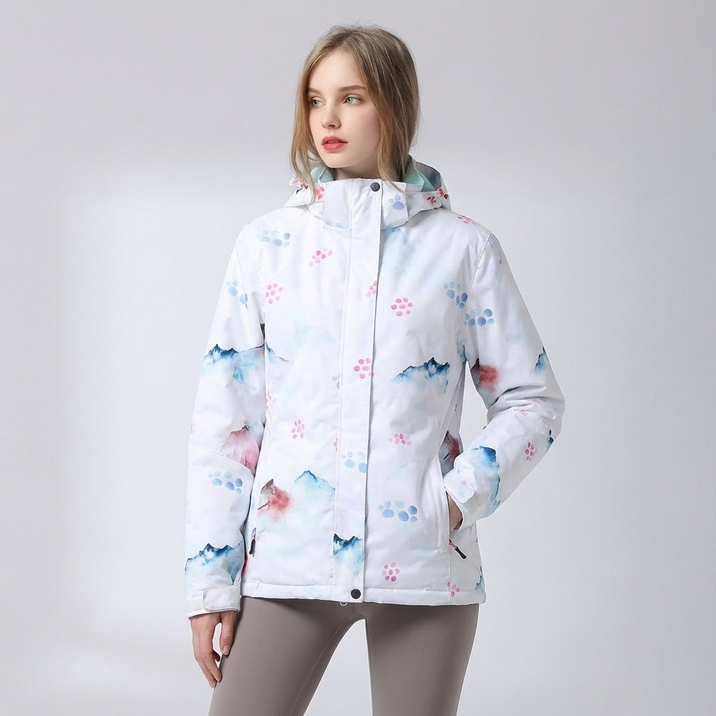 Snow-ready Kaylee women's insulated ski jacket with a protective hood