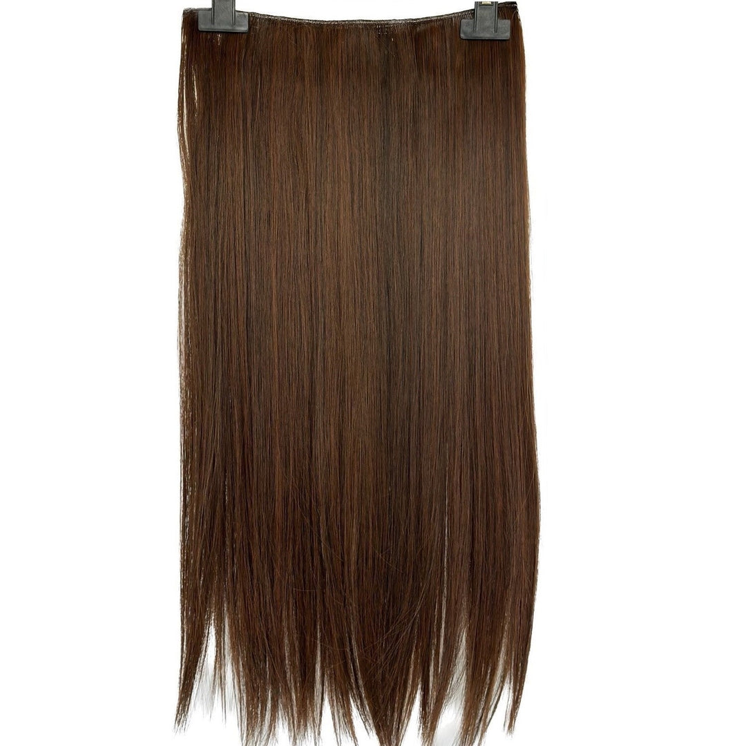 Brunette human hair clip-ins. Keratin treated for added volume & length.