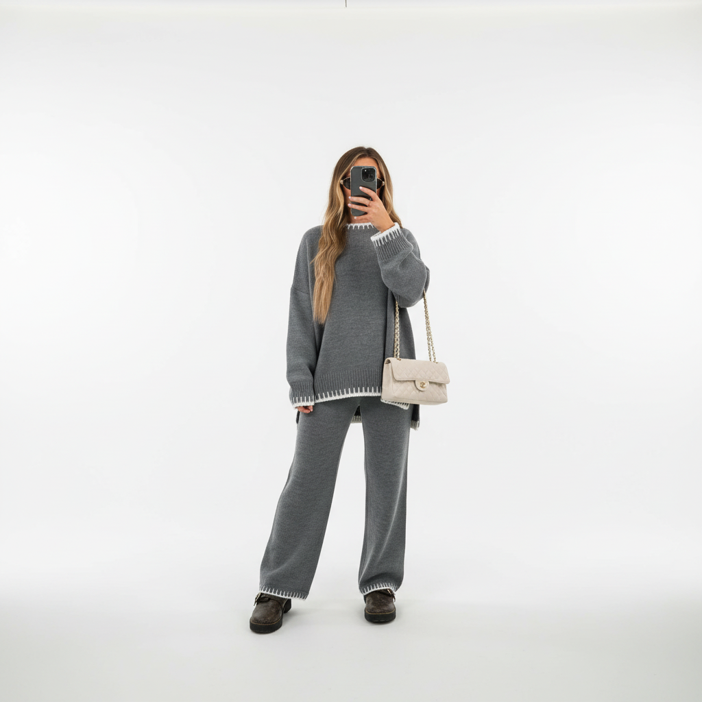 Viktoria knit two-piece loungewear set, cozy and chic