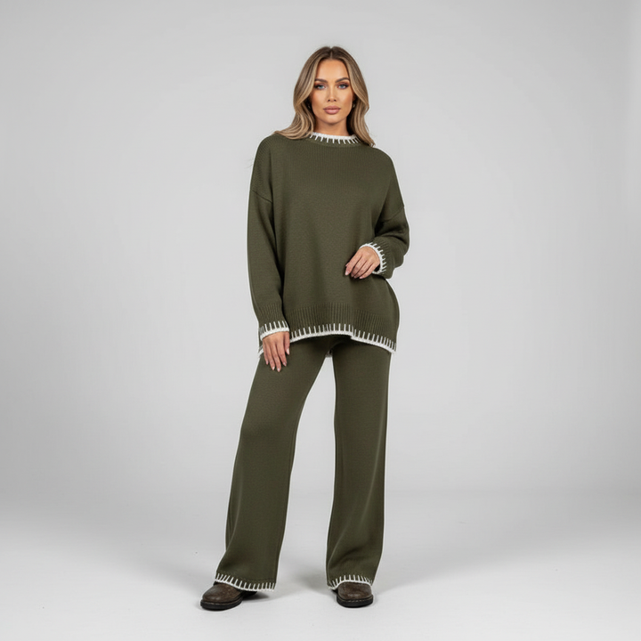 Women's two-piece knit loungewear in a comfortable blend
