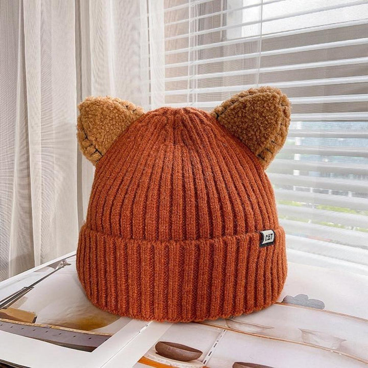 Soft knitted cat ear hat for women, ideal for winter, combines style with practicality