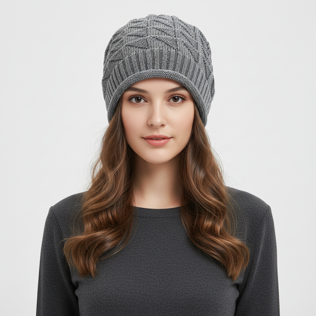 Modern leisure women's hat, knitted warm beanie for fall fashion and casual wear.