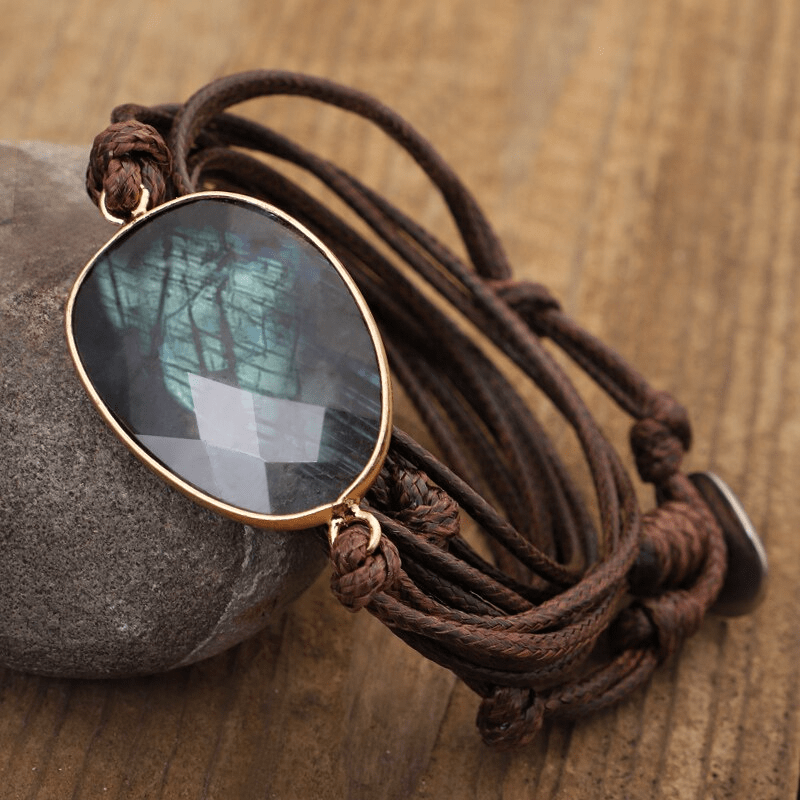 Lunaria Labradorite Rope-Wrap Bracelet, gemstone jewelry for women's balance