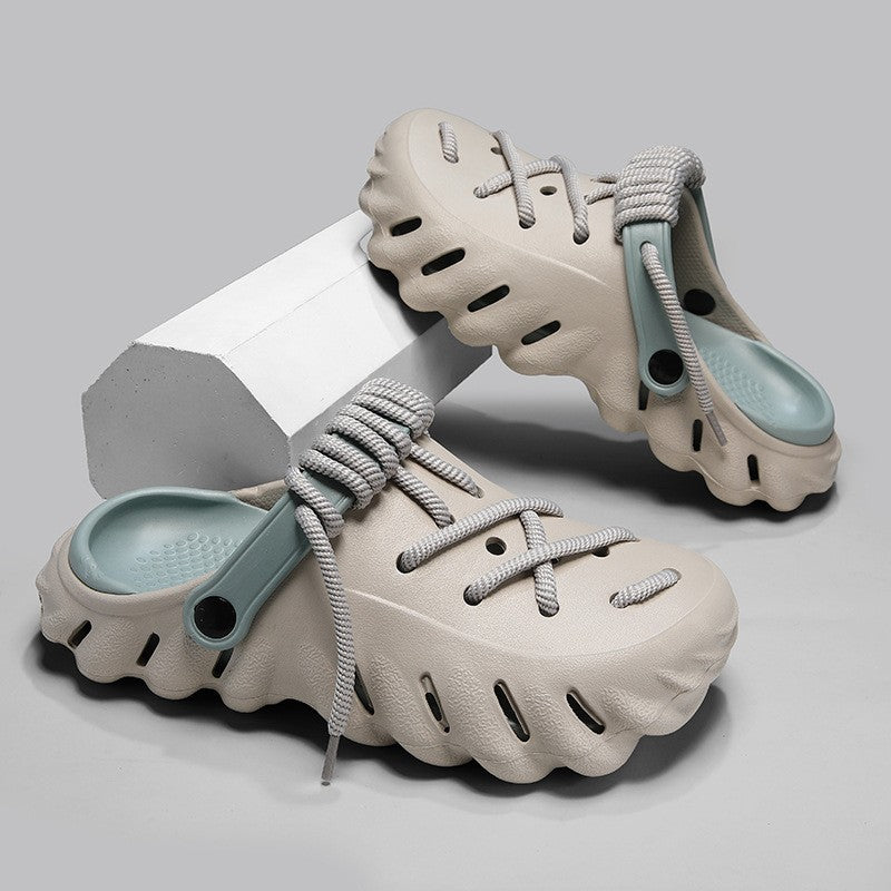 Everyday women's laced clogs. Comfortable, lightweight, and water-friendly slip-on shoes for summer ease.