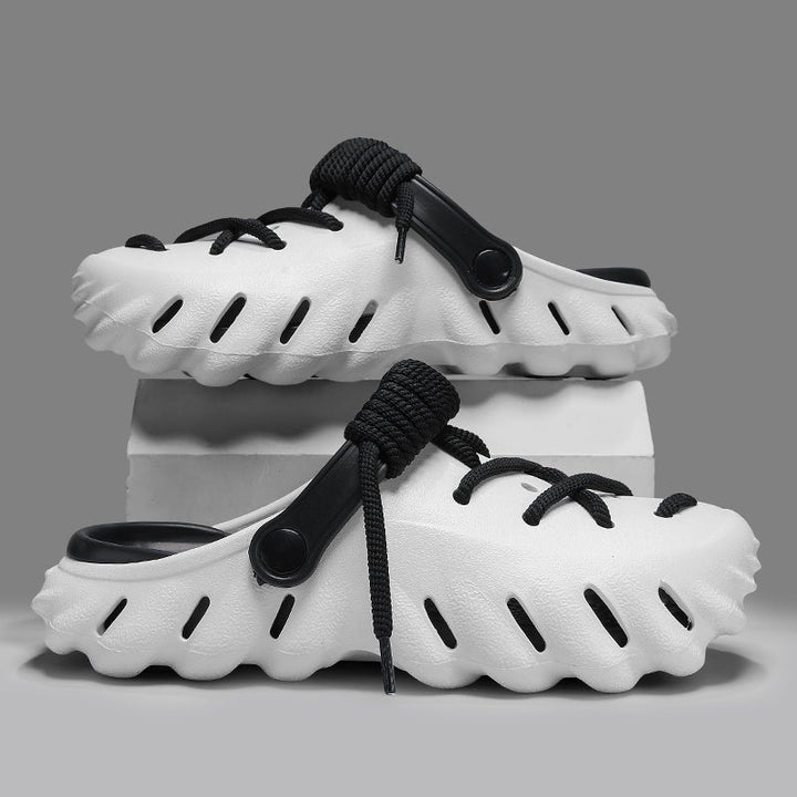 Women's casual laced clogs. Ultimate comfort, adjustable fit, & lightweight design for stylish summer wear.
