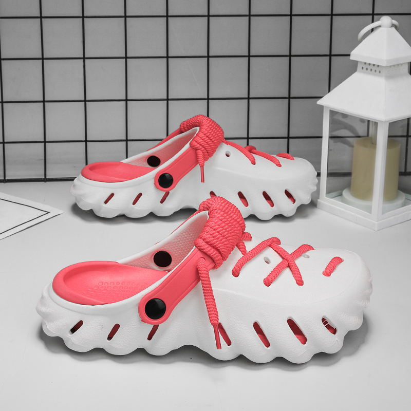 Women's Laced Clogs for ultimate comfort. Stylish, lightweight, & water-friendly slip-on shoes.