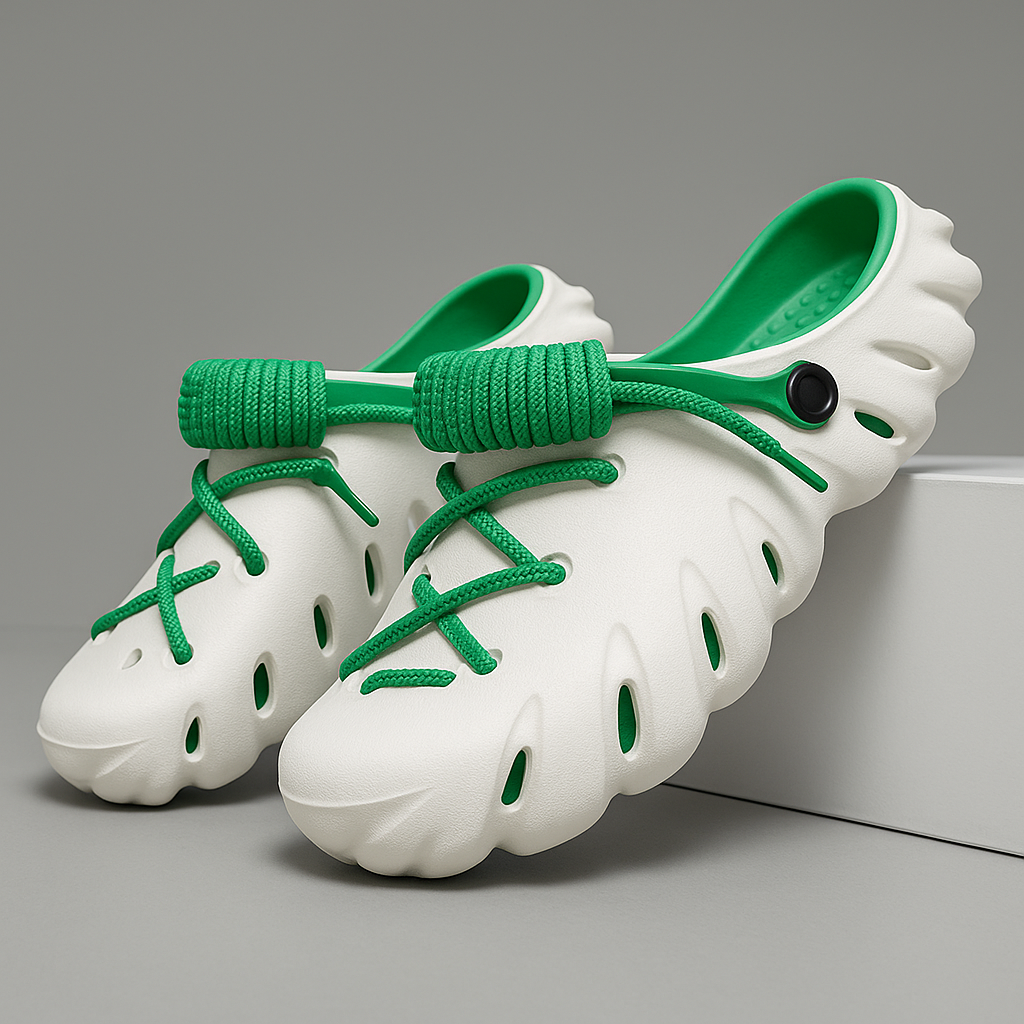 Women's Laced Clogs, ideal for comfort & style. Lightweight, water-friendly, & adjustable slip-on footwear.