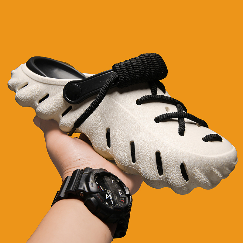 Women's everyday laced clogs. Lightweight, comfortable, & adjustable slip-on shoes for summer.