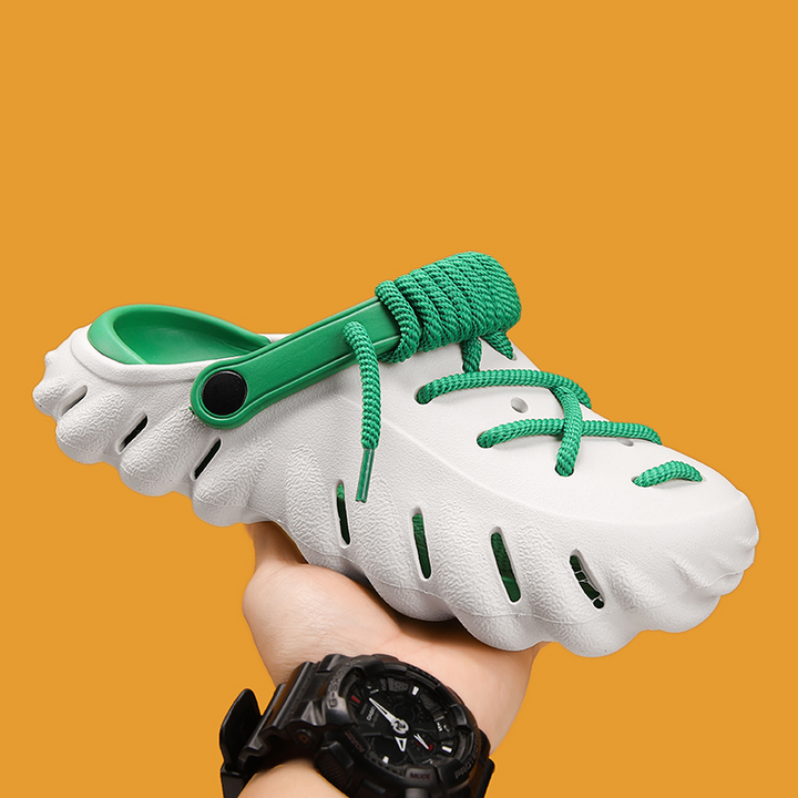 Women's Laced Clogs: adjustable, lightweight, comfortable slip-on shoes. Perfect for summer style.