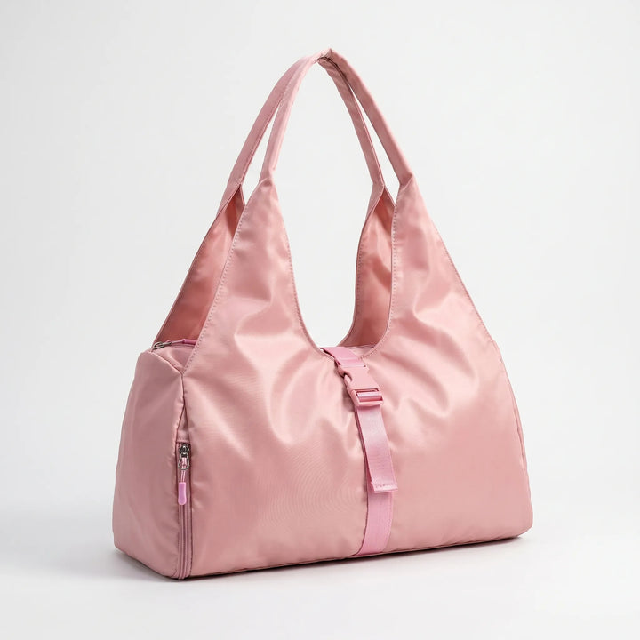 Spacious women's fitness bag, a large capacity duffel or shoulder bag for gym, yoga, and travel accessories.