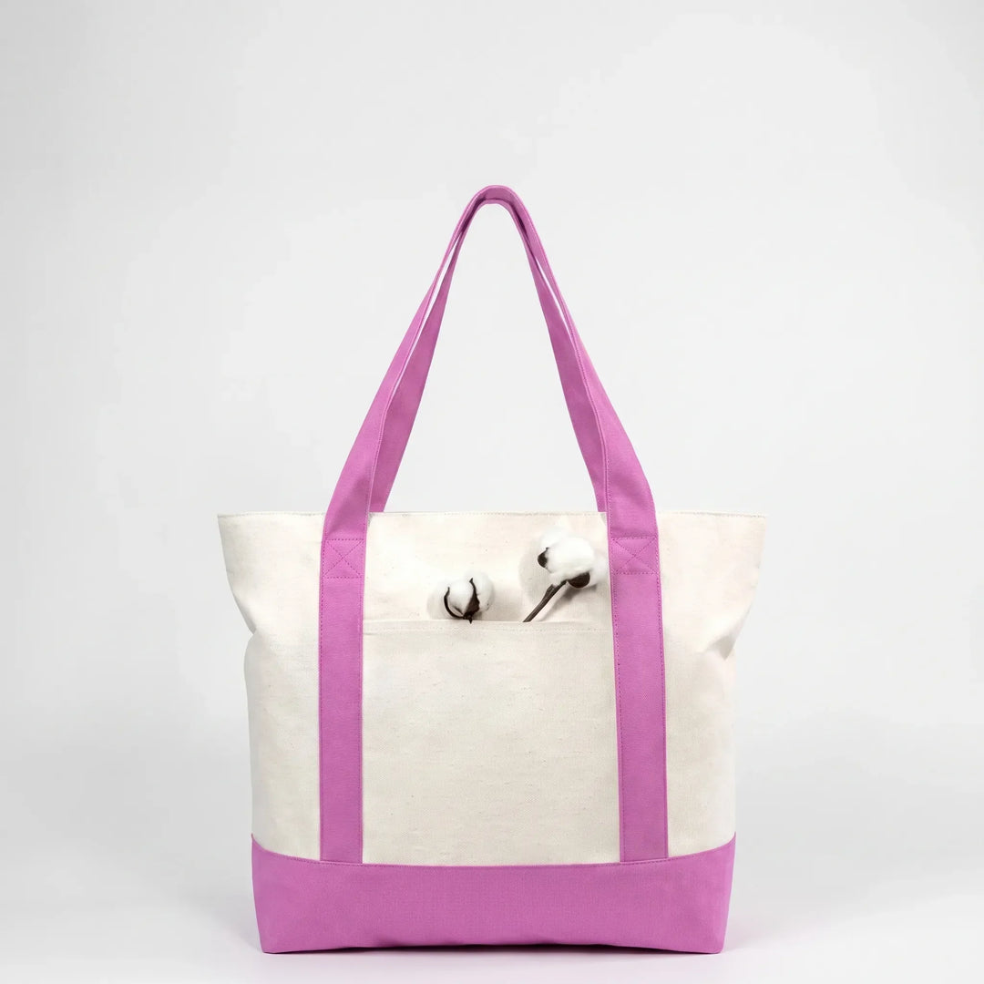 Multi-color zip tote bag for women, a large and durable everyday bag designed for all your essentials.