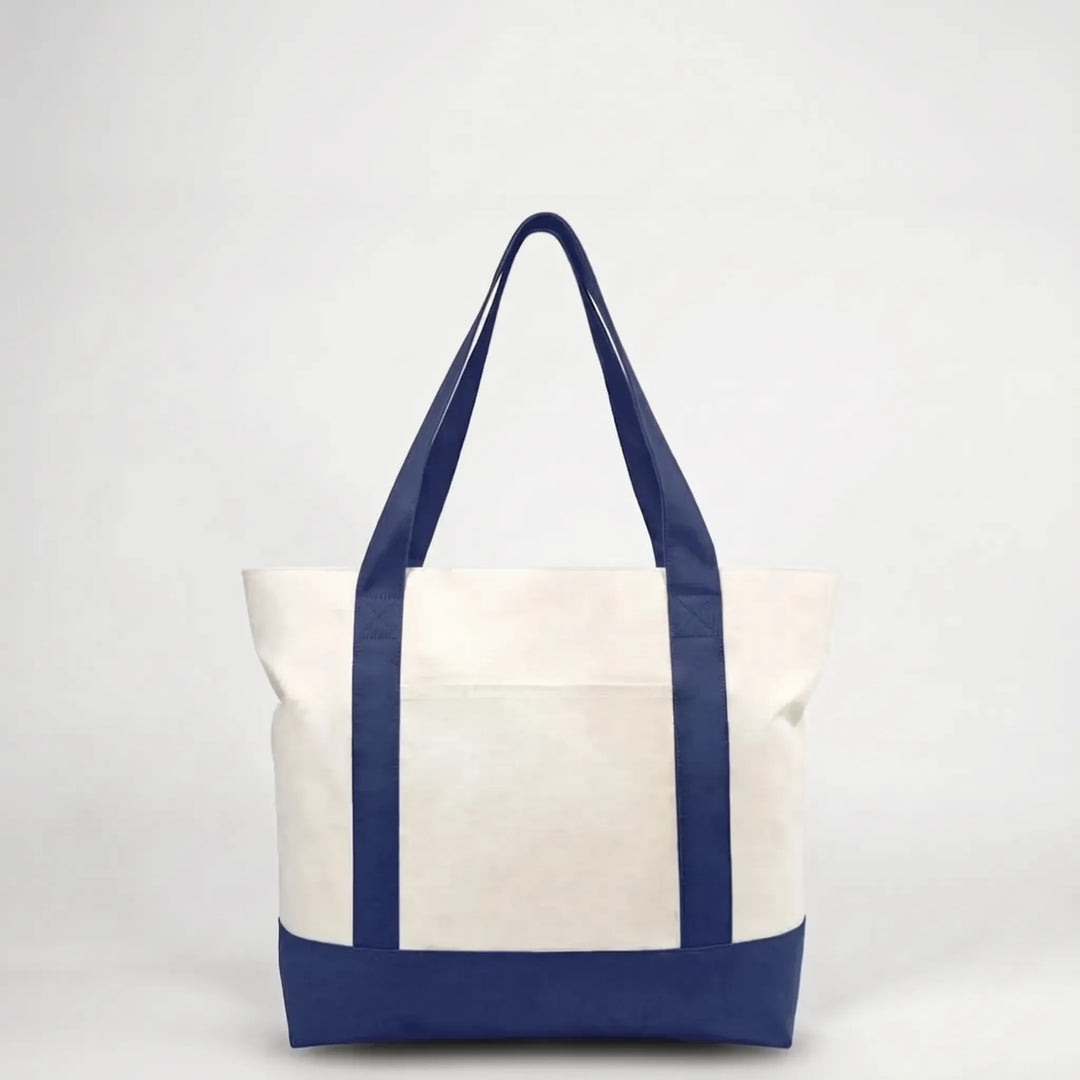 Versatile women's large zip tote bag, functional as a casual shoulder bag or spacious shopping companion.