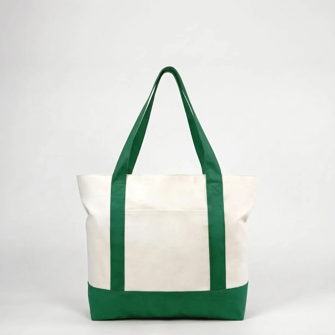 Spacious women's zip tote bag, durable and multi-colored, an ideal large shoulder bag for daily essentials.