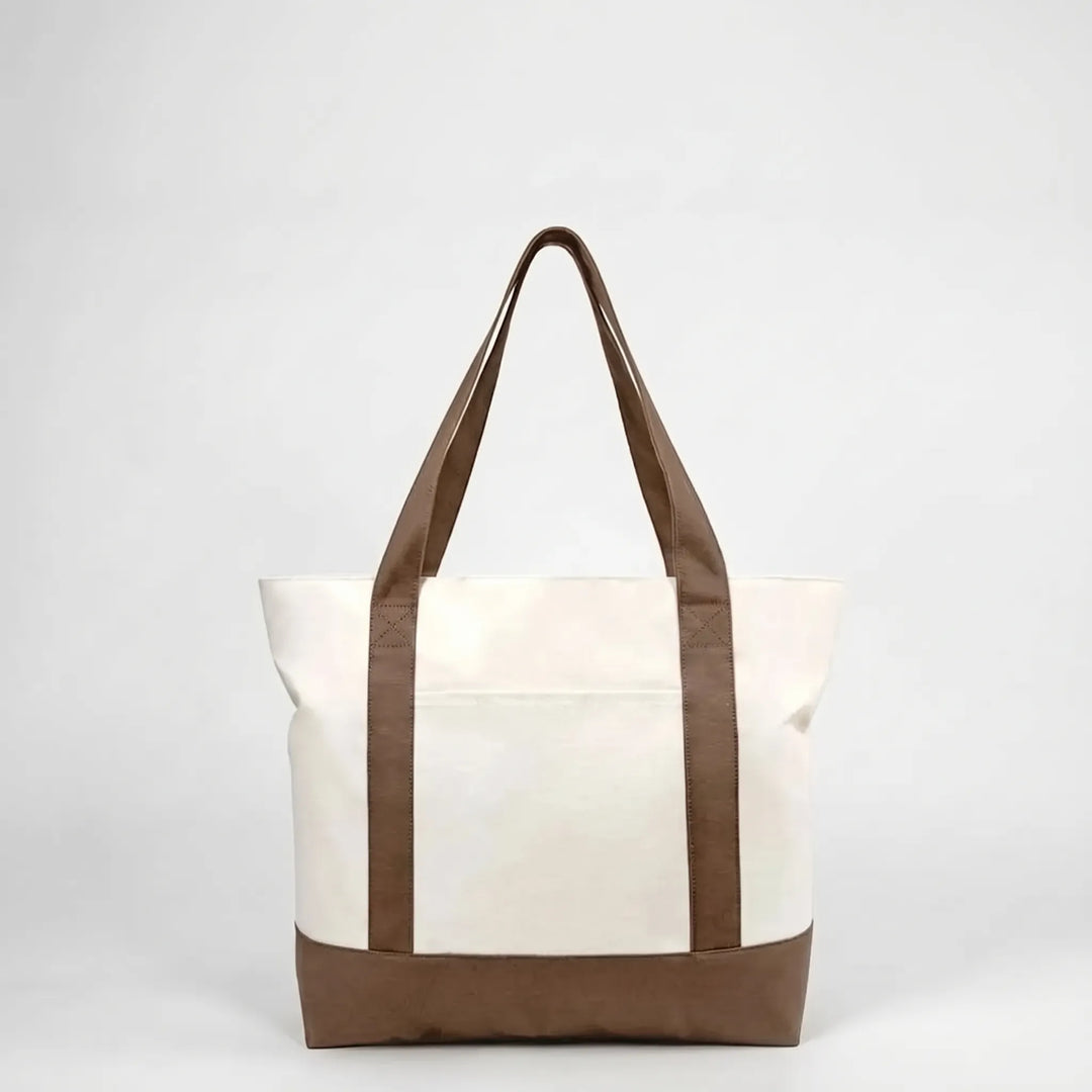 Practical multi-color zip tote bag, a large and durable women's shoulder bag perfect for shopping & daily items.