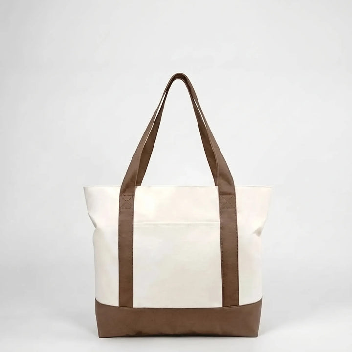 Practical multi-color zip tote bag, a large and durable women's shoulder bag perfect for shopping & daily items.
