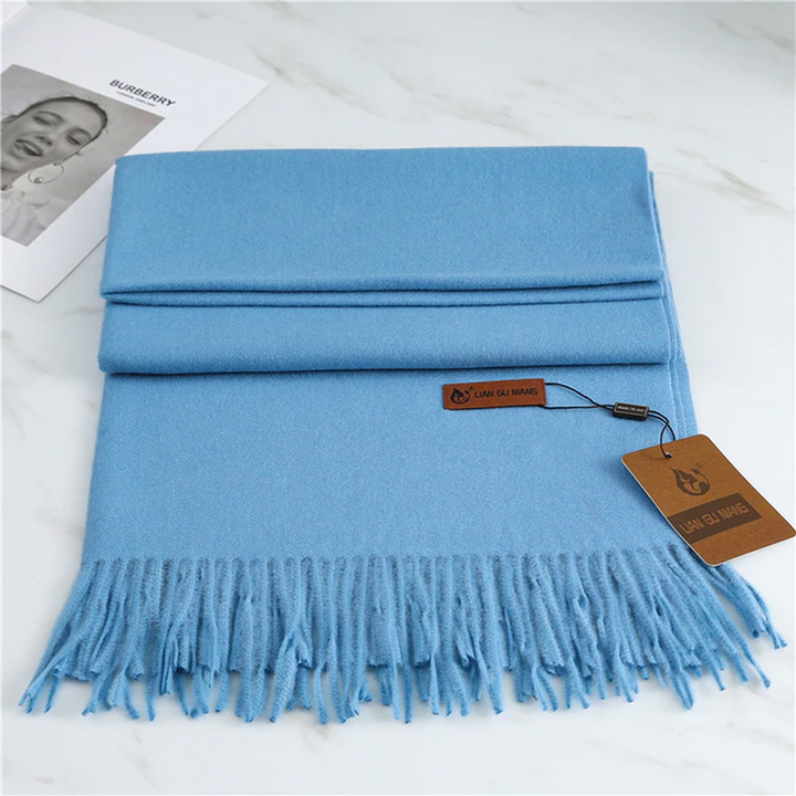 Warm and soft cashmere feel women's scarf, a must-have elegant winter accessory.