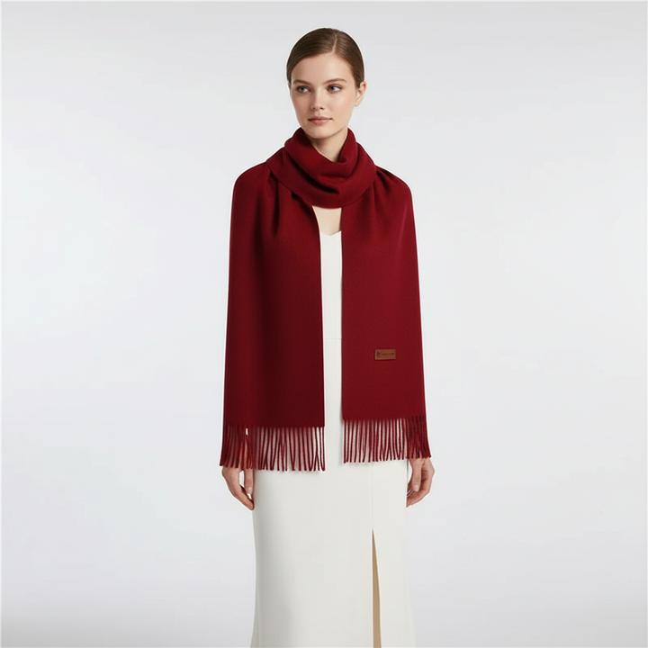 Elegant women's colorful cashmere feel scarf, a warm and versatile fashion wrap.