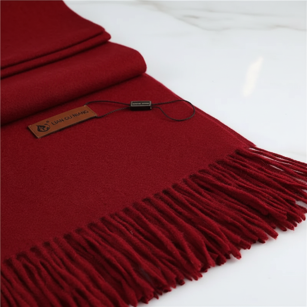 Soft large women's cashmere feel scarf, perfect luxury winter accessory for her.